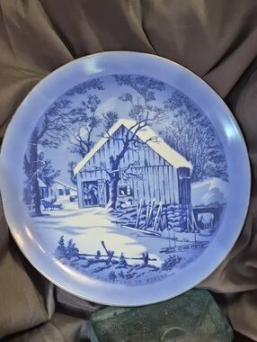 The Old Homestead In The Winter, Decorative Plate